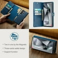 thumbnail image 3 of ELEHOLD Case For Samsung Galaxy S25 Edge , 2-in-1 Vintage Leather Wallet Case Magnetic Detachable Flip Folio Stand Slim Cover with Card Slots For Samsung Galaxy S25 Edge,Blue, 3 of 7