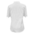 thumbnail image 7 of 2026 New Womens Casual V Neck Short Sleeve Button Down Shirts Business Casual Work Boho Tops Blouses(White,M), 7 of 7