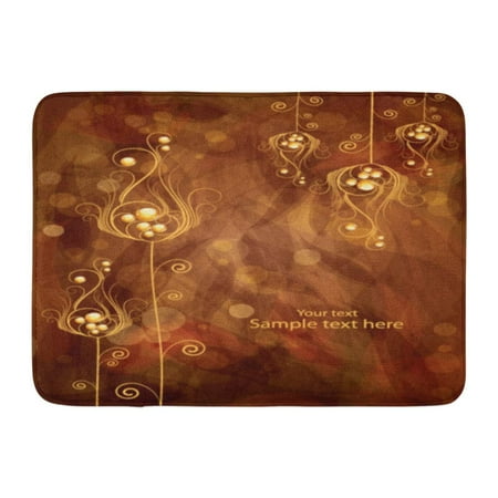 - GODPOK Red Best Brown Celebrate Abstract Floral Orange Flower Gold Rug Doormat Bath Mat 23.6x15.7 inch