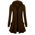 thumbnail image 3 of Women's Fleece Hoodie, Long Sleeve Open Front Cardigan, Loose Fit Soft Sweatshirt With Pocket, 3 of 5