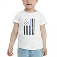 thumbnail image 2 of American Flag Blue Line Funny Toddler T-Shirts for Boys Girls (White, 3T), 2 of 5