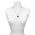 thumbnail image 3 of Delight Jewelry 12mm Crystal Rivoli - Green Silvertone Script Initial Disc - G - Charm Necklace, 20"+3", 3 of 4