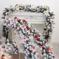 thumbnail image 2 of Guirnalda navideña de Año Nuevo, decoración de guirnalda de PE, nieve verde, vid flocada, decoraciones navideñas para interiores y exteriores, 2 of 4