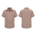 thumbnail image 4 of Dagugfen Cotton Linen Button down Shirts for Teen Boy Short Sleeve Collared Neck Lightweight Breathable Summer Casual Shirts 5-15 Years, 4 of 8