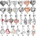thumbnail image 2 of Authentic 925 Sterling Silver Mom and Daughter Love Heart Charm Fits Original Pandora Bracelet DIY Jewelry Mother's Day Gift Gao Jinjia LED, 2 of 2