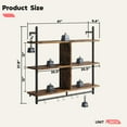 thumbnail image 4 of Bestier 41" Industrial Pipe Shelves Wall Mount, 3-Tier Floating Shelves for Kitchen Bedroom Bathroom in Rustic, 4 of 9
