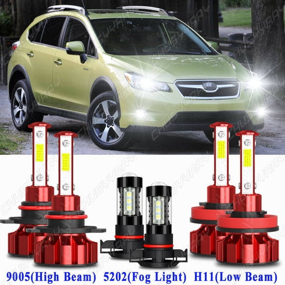 For Subaru XV Crosstrek 2013-2014 6x LED Bulb Faro Haz Alto Bajo + Luz Antiniebla