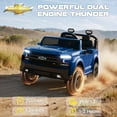thumbnail image 5 of Chevrolet 24V Electric Ride on Car for Kids, 2 Seater Ride on Toys for Toddlers with Remote Control, Battery Powered Car with Bluetooth LED Light, Gift for Boys Girls 3-8, Blue, 5 of 9