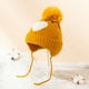 thumbnail image 3 of Bienvenido Love Gorro de punto para bebé con bola de pelo, protección para los oídos y gorro infantil calentito de terciopelo, 3 of 5