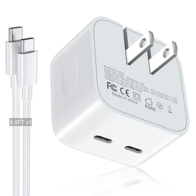 Adaptador de corriente compacto VAGITTO de 35 W con doble puerto USB C