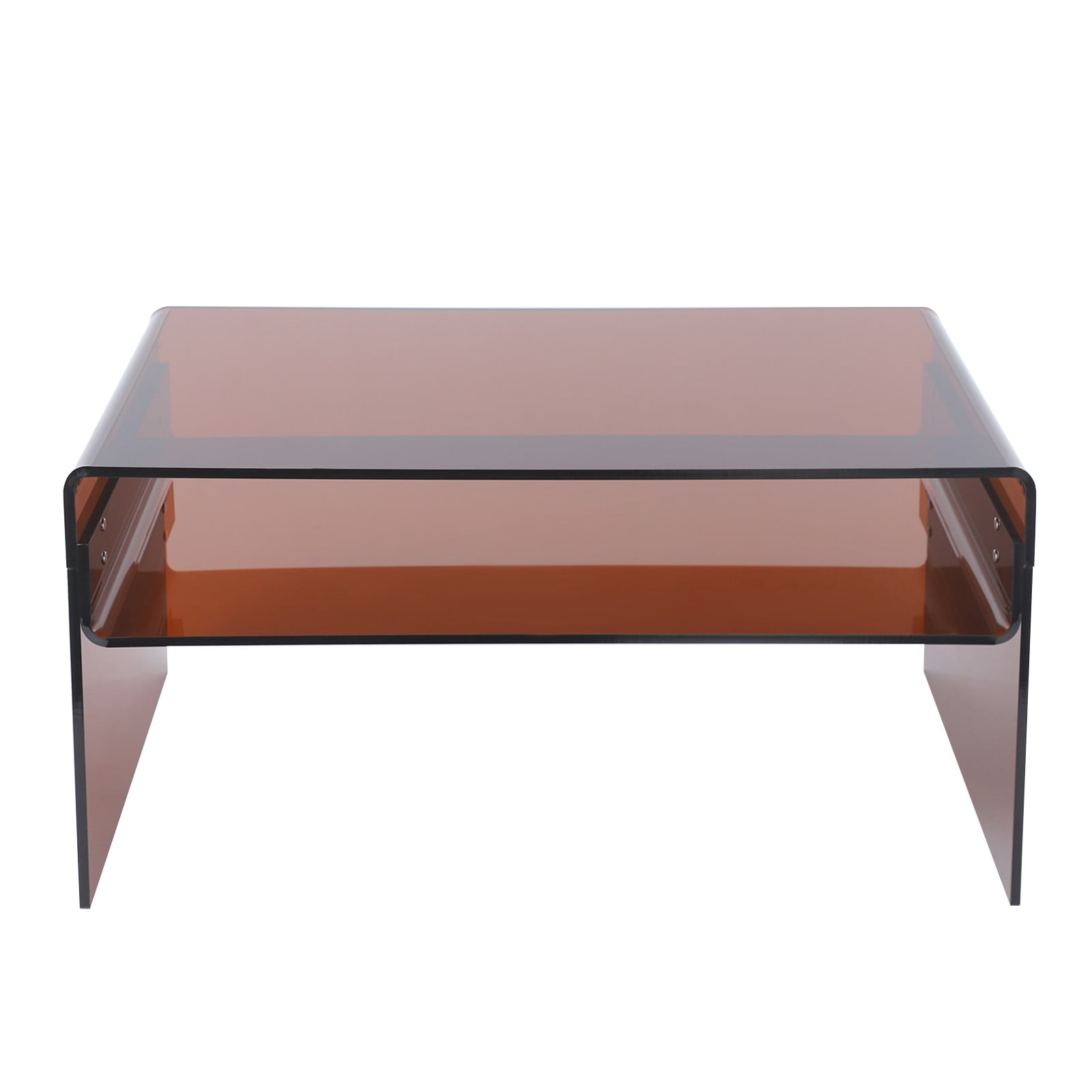 Acrylic Coffee Table 2 Tiers Living Room Side End Tea Table with Storage Shelf