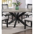 thumbnail image 3 of Round Dining Table - 54" Charcoal Woodgrain Top &amp; Sculptural Base, Seats 4, Modern Rustic Charm for Dining Room. Two-tone finish., 3 of 6