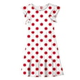 thumbnail image 5 of FamilyThread Girls Summer Polka Dot Dresses with Ruffle Short Sleeve Casual A-Line Swing Twirly School Sundress For 5-14Y, 5 of 8