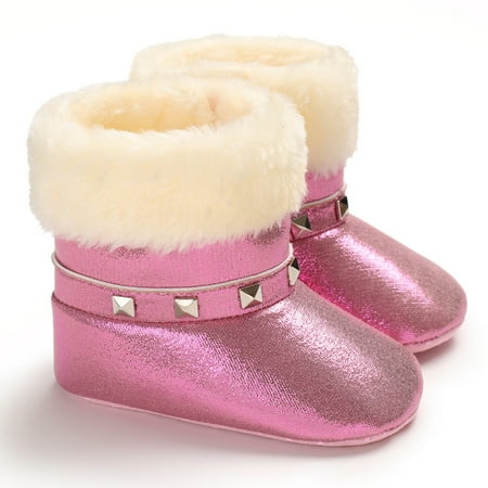 

Toyella Baby warm cotton shoes and snow boots Rose red 11