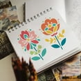 thumbnail image 5 of 2Pcs Flower Polish Folk Art Stencils for Painting 11.8"x11.8" Plastic Floral Stencil Drawing TemplatesDIY Craft Paint Templates for Wall Home Decor Wood Burning Card Canvas Journal Paper Colorful, 5 of 9