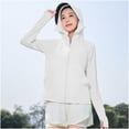 thumbnail image 4 of ZyeKqe Sunscreen Jackets for Women Casual Long Sleeve Full Zip Lightweight Breathable Thin Hoodie Coats with Face Mesh, 4 of 6