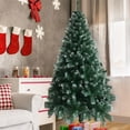 thumbnail image 4 of 6FT White PVC Christmas Tree with 650 Lush Branches, Iron Legs, Light Green & White Foliage - Elegant Indoor Holiday Decor for a Winter Wonderland Home, 4 of 8