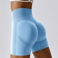 thumbnail image 4 of Baqcunre Shorts for Women,Fitness Yoga Shorts High Waist Soft Spandex Riding Shorts Women's Dance Volleyball Hip Lift Shorts Gym Shorts Women,Workout Shorts Women Women's Pants Light blue S-XL, 4 of 9
