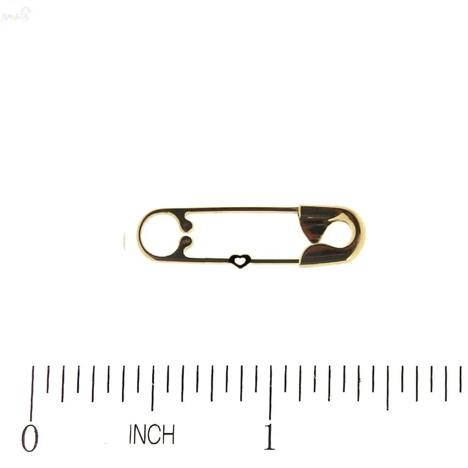 18K Solid Yellow Gold Safety Pin