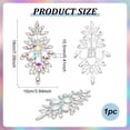thumbnail image 2 of Flower Rhinestone Applique with Metal Chain Back AB Color Patch 3.9x7" Platinum Claw Rhinestone Appliques Wedding Floral Rhinestone Patches for Bridal Dress DIY Garments Decor colorful, 2 of 6