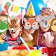 thumbnail image 2 of Máscaras de papel con forma de animal selvático para fiestas infantiles con tigre, león y panda, 2 of 3