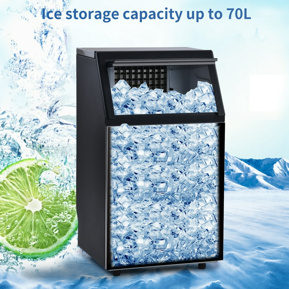 BuiltIn Stainless Steel Ice Machine, 66LBS/24H, 9LBS Storage Capacity