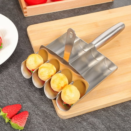 

FRCOLOR Stainless Steel Meatball Maker with NonStick Surface for Cooking Silver Efficient Shaping Tool 4 Rows