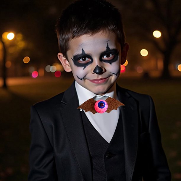 Halloween Glowing Eyeball Tie Children Adult Masquerade Dress Up Gold Powder Bow Tie Props Wholesale