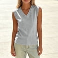 thumbnail image 7 of ClodeEU Women's V Neck Sleeveless Tank Top ,Solid Color Casual Summer Tops Gray,Women's Plus L, 7 of 7