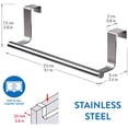 thumbnail image 2 of MODANU 2 Pack over the Door Towel Rack 9 inch Stainless Steel Towel Holder for Kitchen and Bathrooms with Anti-Slip Scratch-Protecting Stripe, 2 of 6
