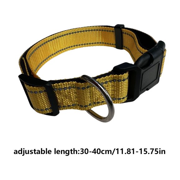 Reflective Adjustable Neoprene Padded Dog Collar with Secure Buckle for Medium Sized Comfortable Nylon Pet Collars