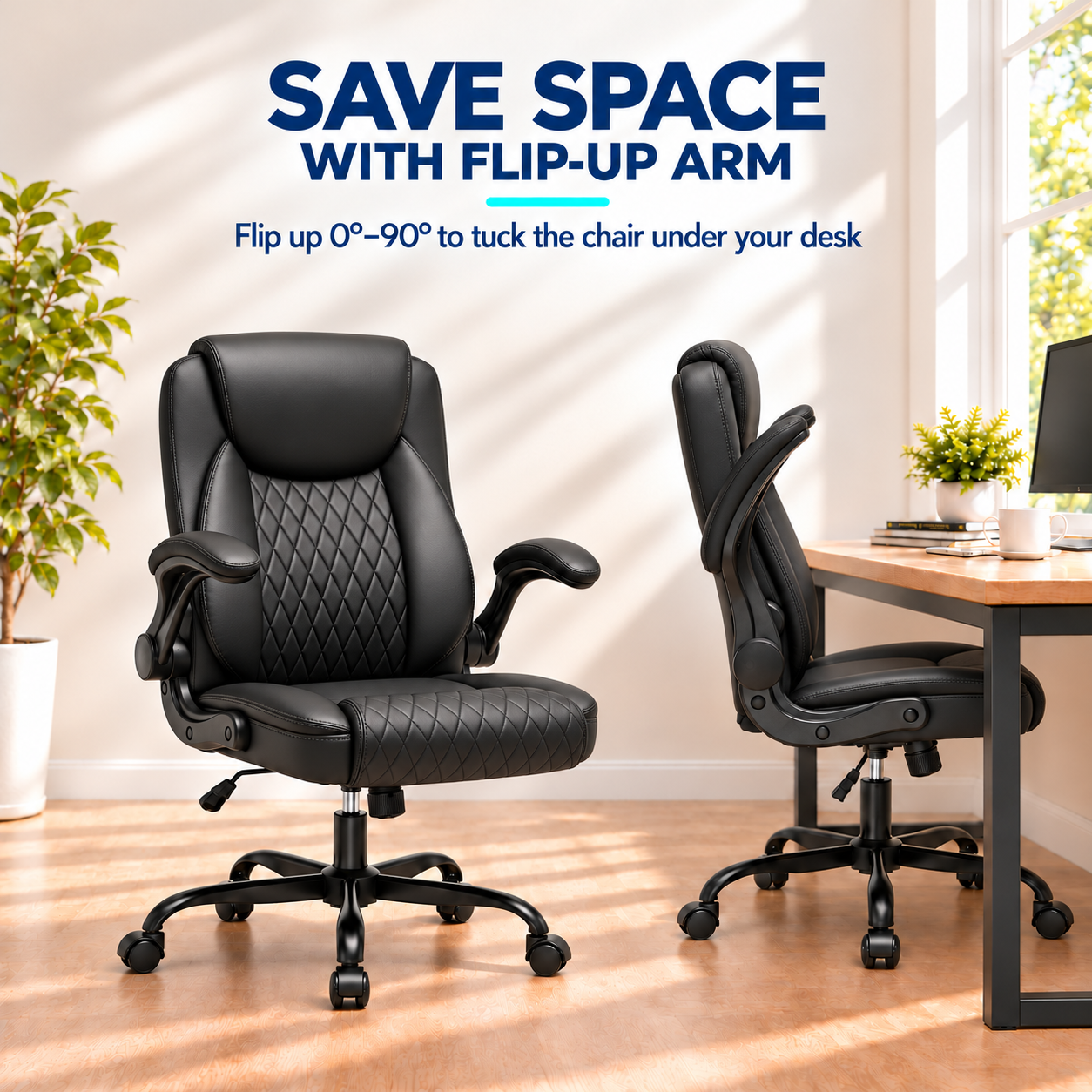CloudRest Pro Ergonomic Office Chair, High-Back, Black Leather photo 7
