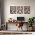thumbnail image 3 of Modern Wooden Wall Sculptures - Set Of 3 Home Decor Accent Large Art For Living Room  Bedroom Office Easytallation (walnut Mountain And Sun Unframed), 3 of 8