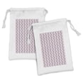 thumbnail image 1 of Floral Fabric Pouch Set of 2, Vertically Arranged Dandelion Flowers Thin Sketch Lines Drawing Effect, Drawstring Bag for Toiletries Masks and Favors, 9" x 6", Blush Dark Purpleblue, by Ambesonne, 1 of 2
