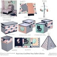 thumbnail image 3 of Bacati Aztec Emma Girls Nursery Fabric Storage Caddy with Handles, Coral/Mint/Navy, 3 of 3