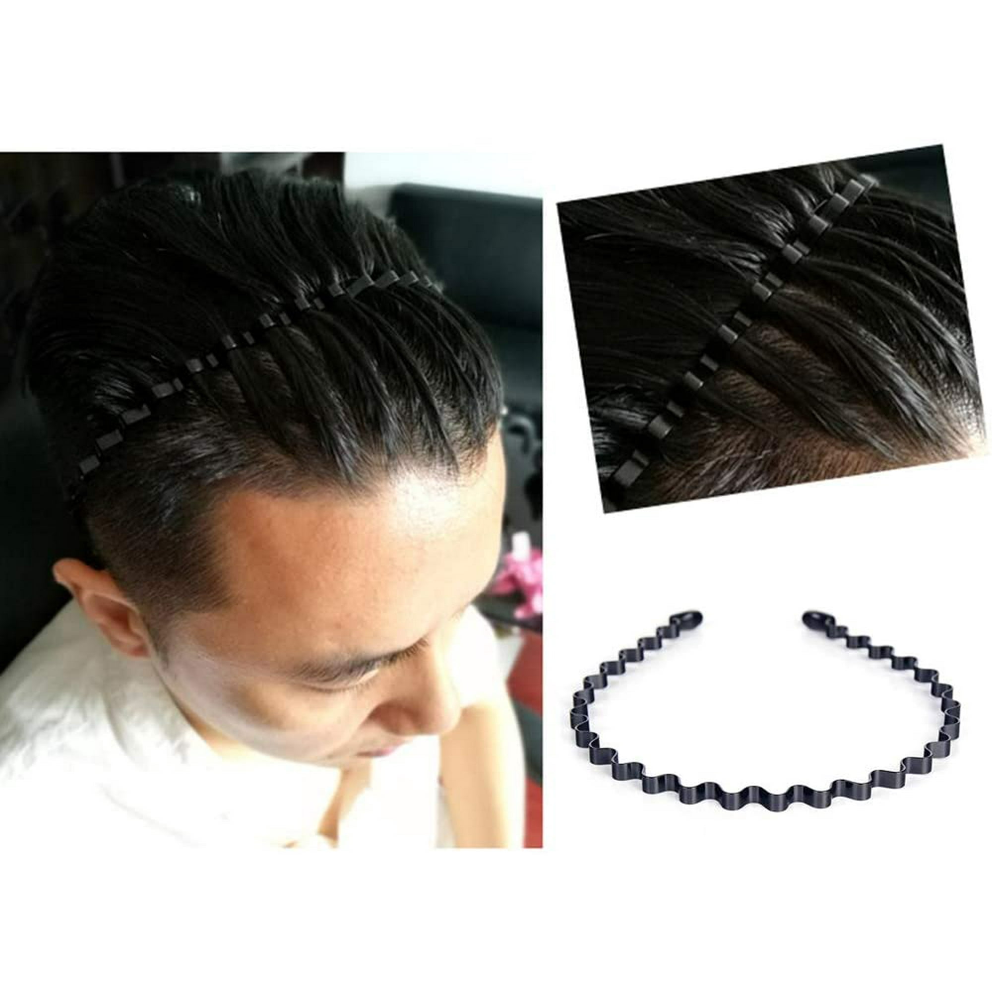 Men's Slicked Back Headband, Outdoor Sports Fashion Pigtail Hair Band/Never Paint-shedding Metal Head Buckle Clip for Mens Long Hair, Braid and other Hair Styles - Small Wave | Walmart Canada Men's Slicked Back Headband, Outdoor Sports Fashion Pigtail Hair Band/Never Paint-shedding Metal Head Buckle Clip for Mens Long Hair, Braid and other Hair Styles - Small Wave | Walmart Canada