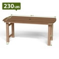 thumbnail image 6 of Ciokea 7-Piece Outdoor Dining Set with Table and 6 Chairs HDPE Patio Set Umbrella Hole Garden Backyard Poolside Teak, 6 of 7
