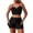 Black, variant on Women's Swimsuit Bikini Set Solid Color High Waisted Tummy Control Push Up Two Piece Swimwear Quick Dry For Beach Vacation Pool Party
