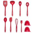 thumbnail image 1 of Kiskeyani Silicone Kitchen Utensil Set, Kiskeyani 10-Piece Red Kitchen Utensil Set, BPA-Free Silicone Cooking Utensil, Heat Resistant Kitchen Tools - Red, 1 of 7