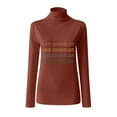 thumbnail image 4 of Long Sleeve Shirts For Women Casual Print Turtleneck Blouse Slim Fit Stretchy Layer Tee Shirts Womens Tops, 4 of 6