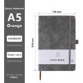 thumbnail image 2 of Cuaderno A5, paquete de 2 cuadernos A5 de 200 páginas, 100 g/m², cuaderno de tapa dura con marcapáginas, presilla para bolígrafo y cierre elástico, 2 of 4