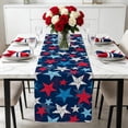 thumbnail image 4 of Independence Day Table Runner, Multicolor Linen Patriotic Decor for Dining Table, 183 x 33 cm, Heart Pattern, 1 Pack, 4 of 6