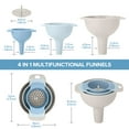 Badiano 4 in 1 Plastic Kitchen Funnels, Food-Grade with Detachable ...