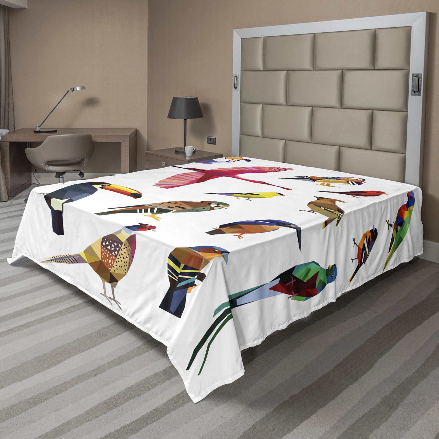 Ambesonne Fish Theme Flat Sheet Top Sheet Decorative Bedding 6 Sizes 