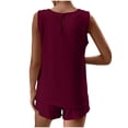 thumbnail image 2 of MKLEKYY conjunto de Camiseta y Pantalones Cortos con Bolsillos y Cuello Redondo para Mujer, 2 of 4
