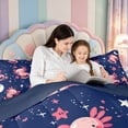 thumbnail image 5 of Manfei Kawaii Axolotl 7-Piece King Bedding,Animals Pattern King Bed in a Bag,Navy Blue Reversible, 5 of 7