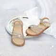 thumbnail image 2 of Toddler Girl Gold Sandals Size 8 - Little Flower Girl Easter Flower Girl Dress Shoes Sparkly Little Kid Summer Flats, 2 of 6
