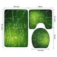 thumbnail image 3 of Math Equations Trigonometry Green Pattern Bathroom Rugs Sets 3 Piece,Toilet Cover Set,Absorbent Non Slip Bathroom Mats Sets with U-Shaped Contour Rug Toilet Rug Set, 3 of 5