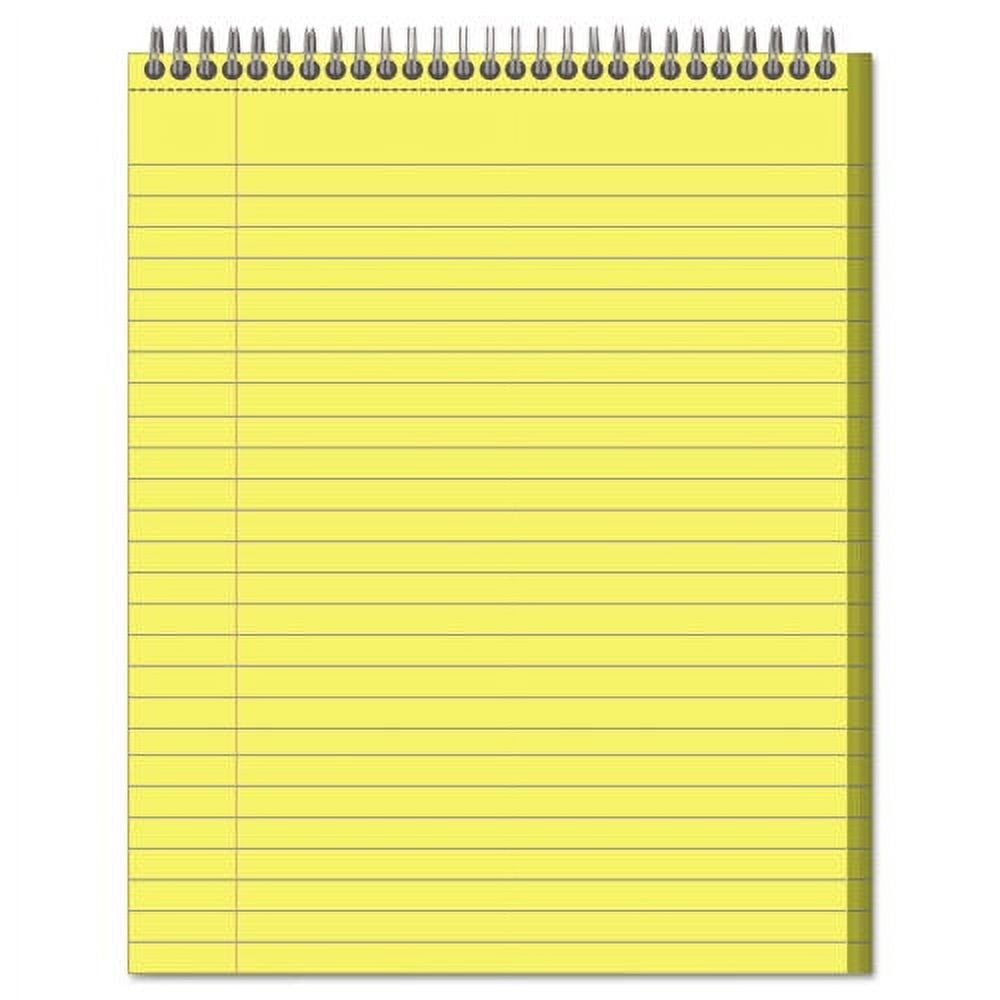 Stiff-Back Wire Bound Notepad, Wide/legal Rule, Canary/blue Cover, 70 Canary-Yellow 8.5 X 11.5 Sheets | Bundle of 10 Each