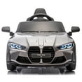 thumbnail image 4 of BMW M4 24V Kids Ride On Toy Car with Parents Remote, Electric Car with USB/MP3, Bluetooth, LED Light, Toddler Car with A Handle with Wheels and A Pull, Easy to Carry, Gift for Boys Girls 3-6, Silver, 4 of 11